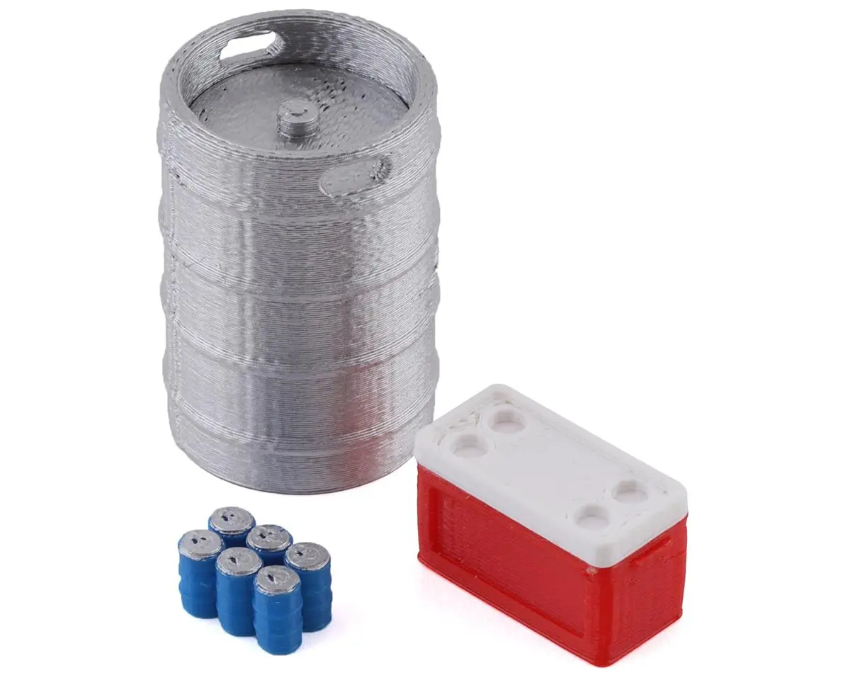 Scale By Chris 1/24 Scale Combo Pack 8 W/Keg, Red Ice Chest, Blue Six Pack 1