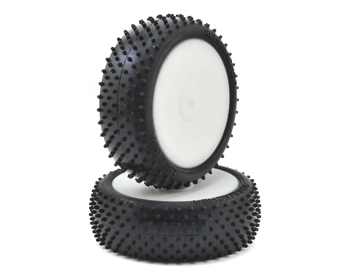 Schumacher "Mini Dart" 2.2" 4Wd Front Pre-Mounted Turf Tires (2) (Yellow) W/12Mm Hex 1