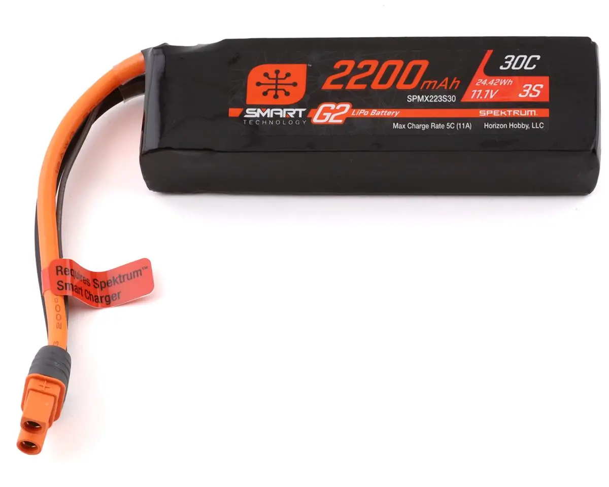 Spektrum Rc 3S Smart G2 Lipo 30C Battery Pack (11.1V/2200Mah) W/Ic3 Connector 1