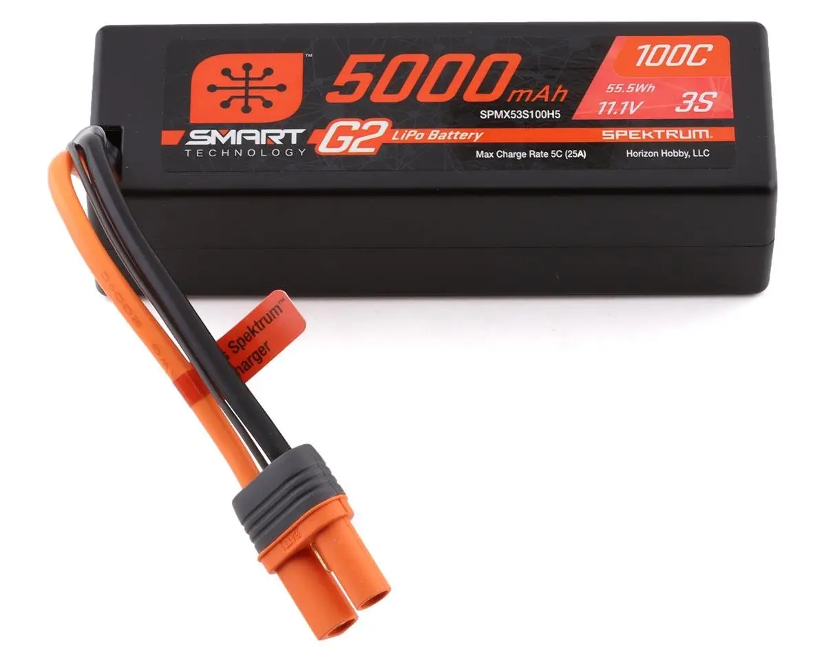 Spektrum Rc 3S Smart G2 Lipo 100C Battery Pack (11.1V/5000Mah) W/Ic5 Connector 1