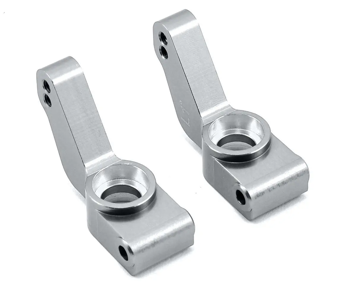 St Racing Concepts Aluminum Rear Hub Carriers For Traxxas Slash/Stampede/Rustler (Silver) (1° Toe-In) 1