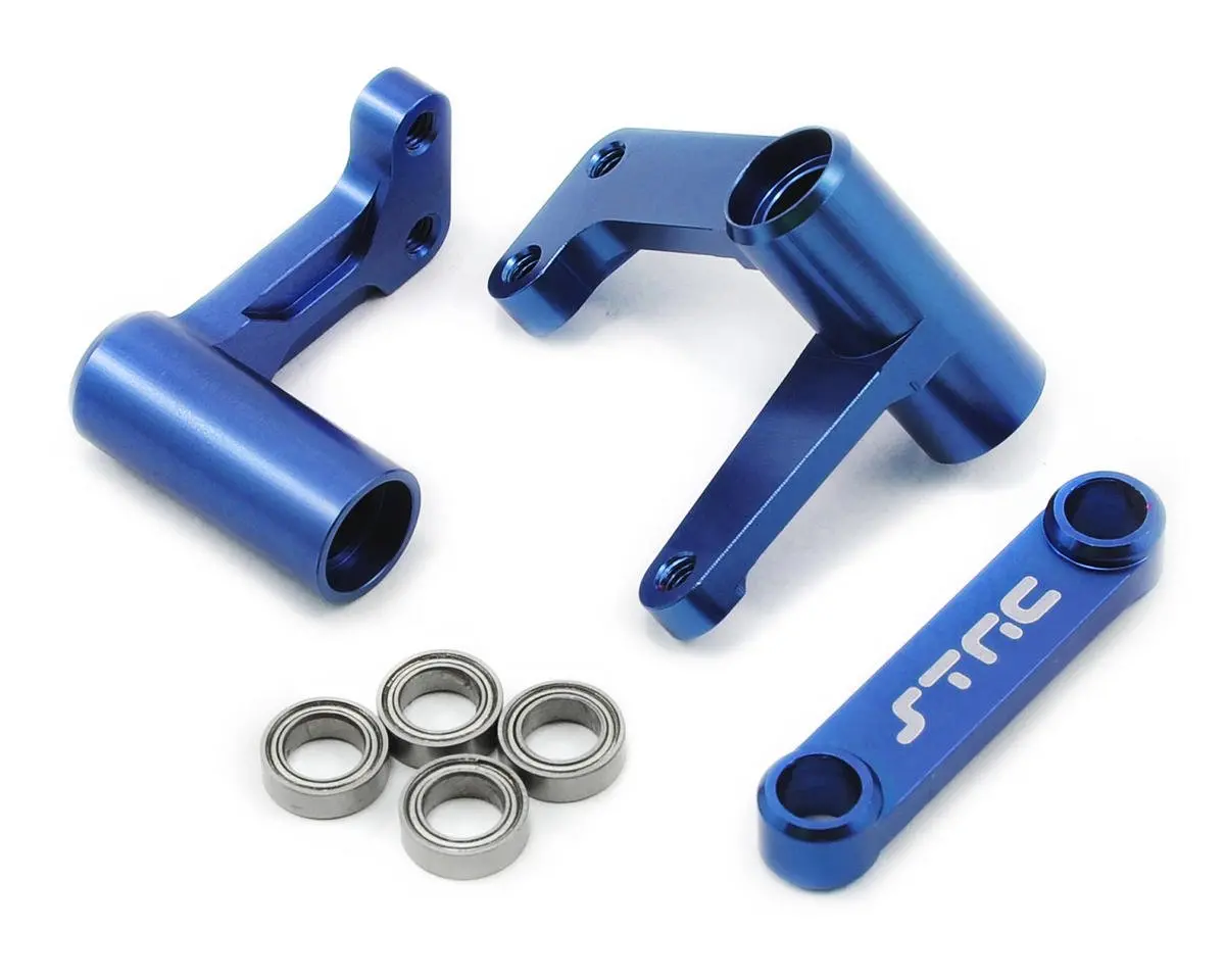 St Racing Concepts Aluminum Steering Bellcrank Set (W/Bearings) (Blue) 1