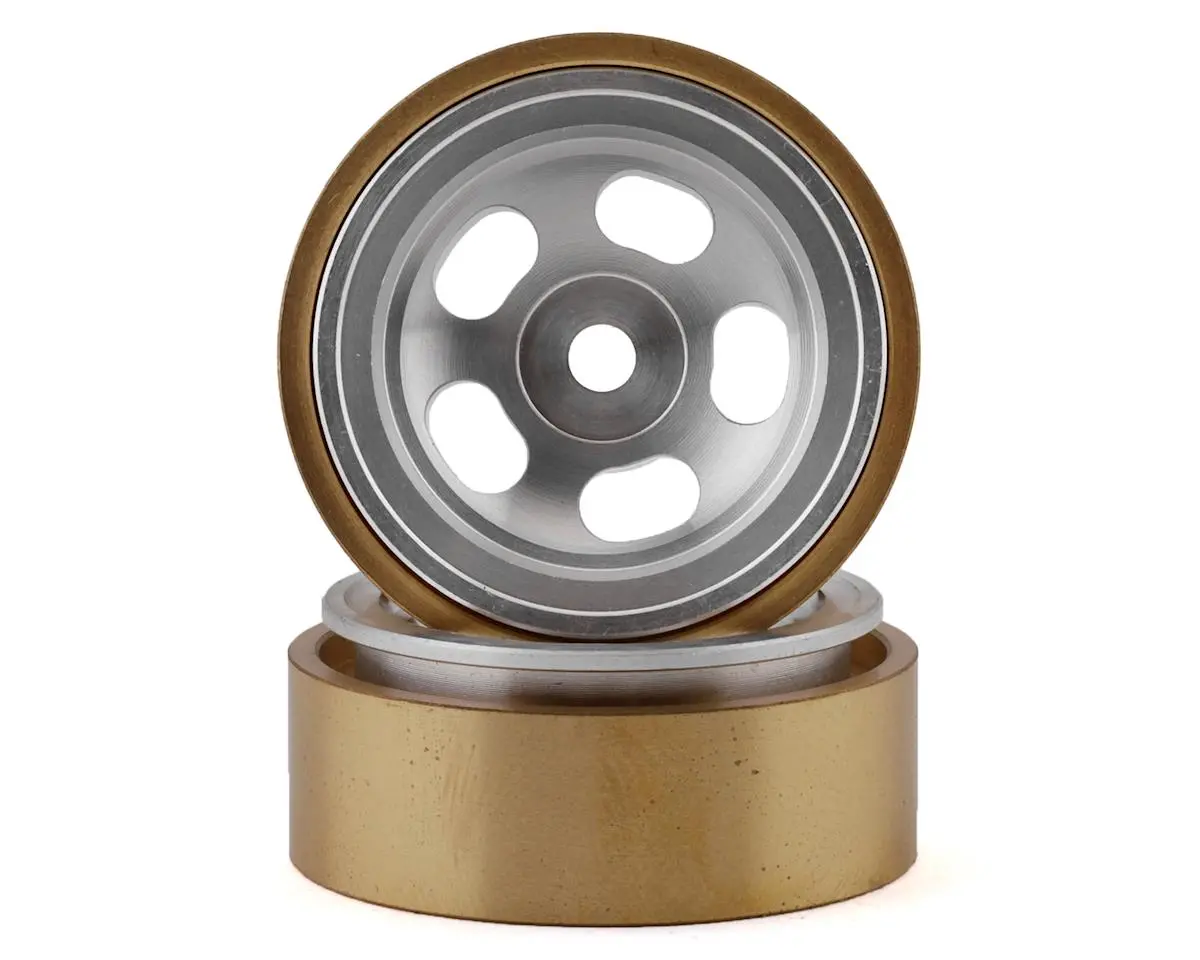 Ssd Rc Scx24 1.0" Aluminum/Brass 5-Slot Beadlock Wheels (2) 1