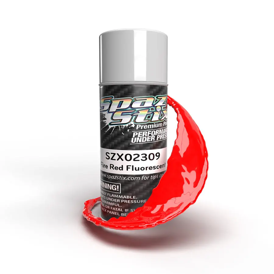 Spaz Stix Fire Red Fluorescent Aerosol Paint, 3.5Oz Can 1