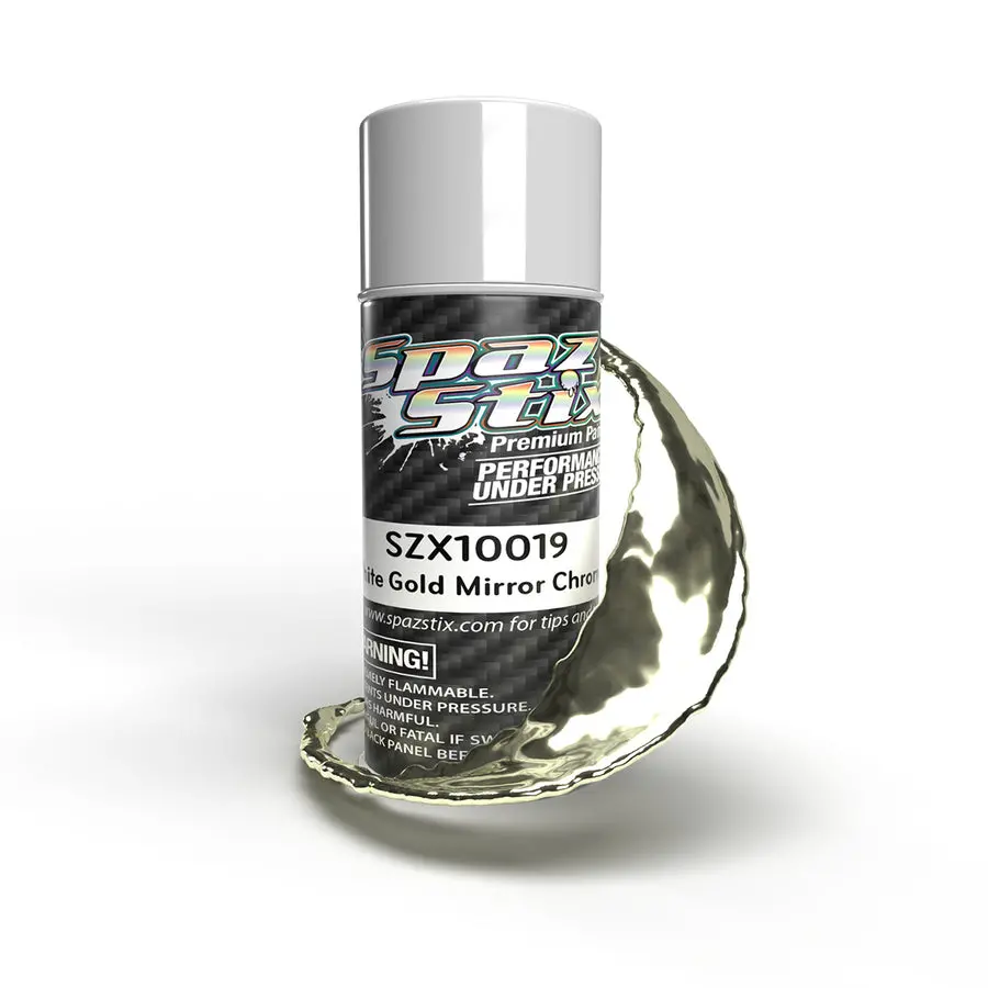 Spaz Stix White Gold Mirror Chrome Aerosol Paint, 3.5Oz Can 1