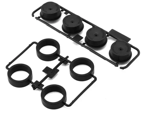 Tamiya Jr Mini 4Wd Low Friction 31Mm Large Diameter Tires (4) (Hard) W/Carbon Dish Wheels 1