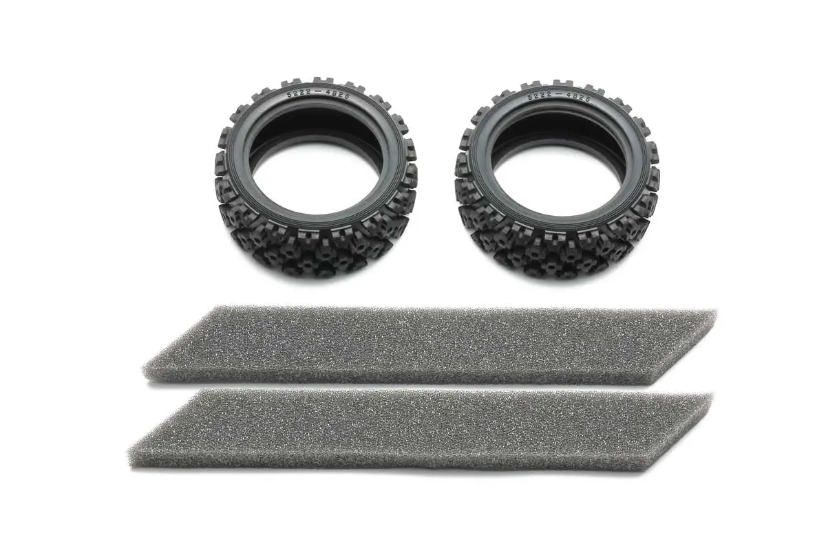Tamiya Rc Rally Block Tires, Soft Compound W/ Foam Inserts (2) 1