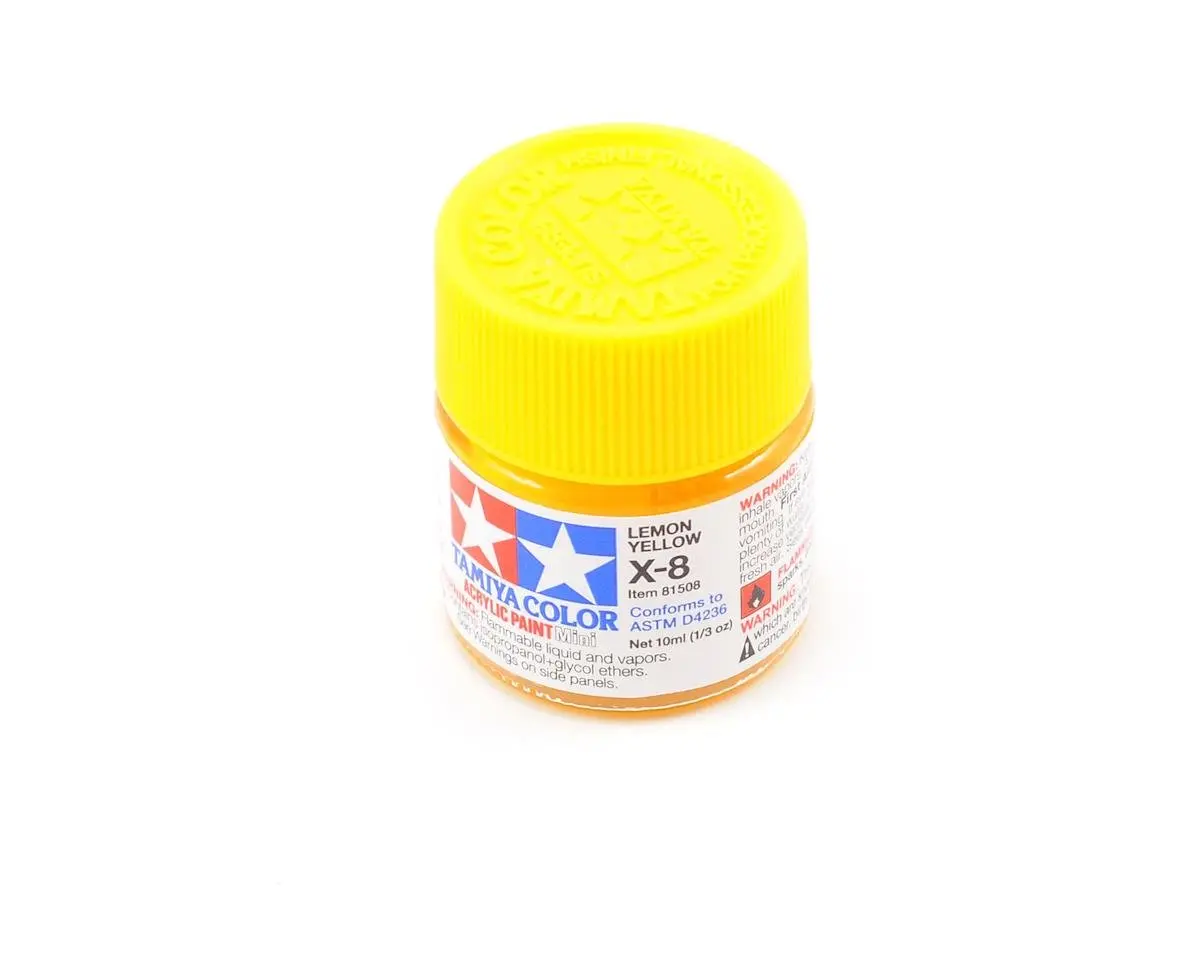 Tamiya X-8 Lemon Yellow Acrylic Paint (10Ml) 1