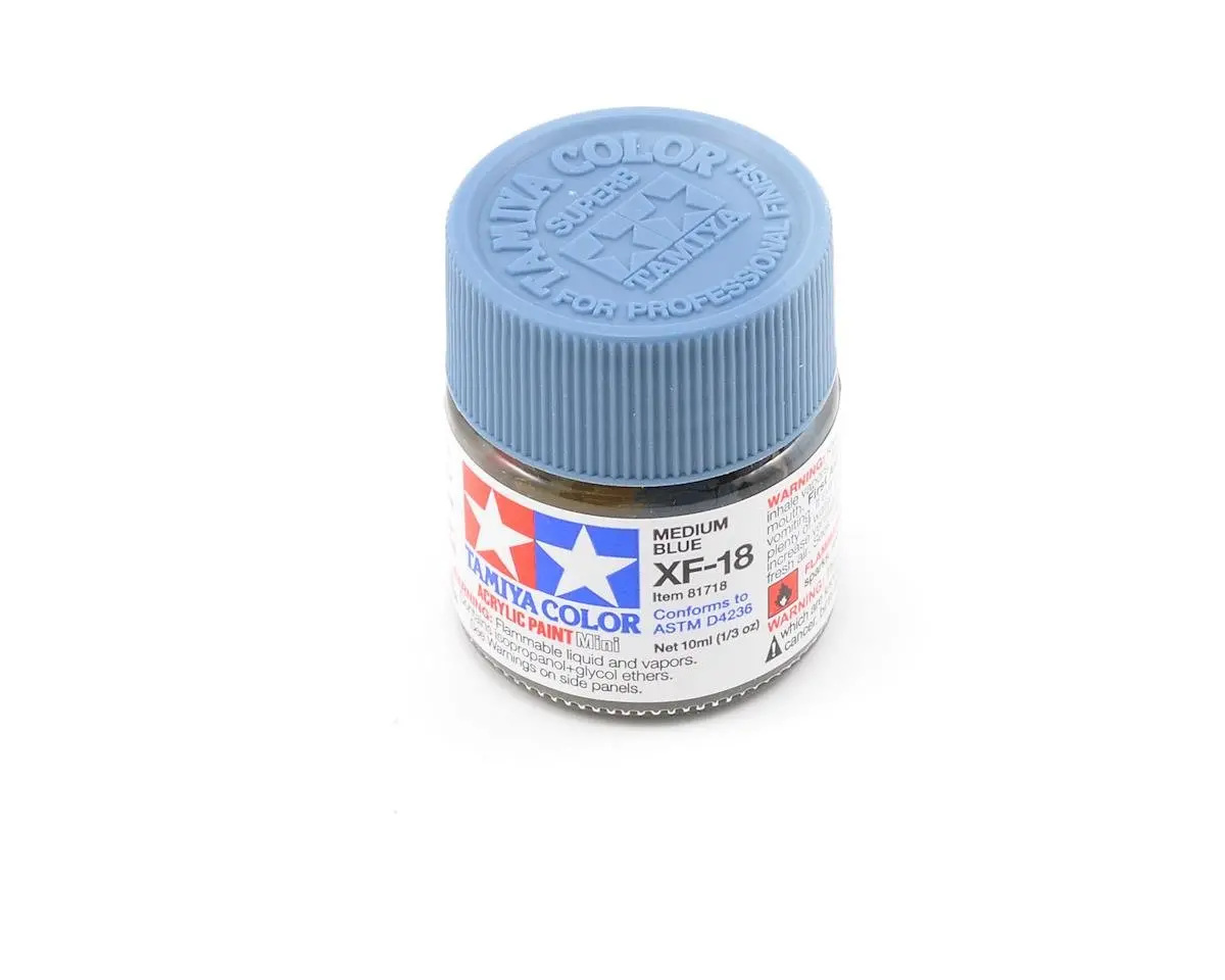 Tamiya Xf-18 Flat Medium Blue Acrylic Paint (10Ml) 1