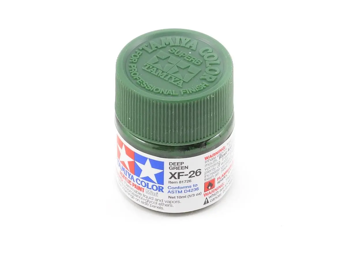 Tamiya Xf-26 Flat Deep Green Acrylic Paint (10Ml) 1