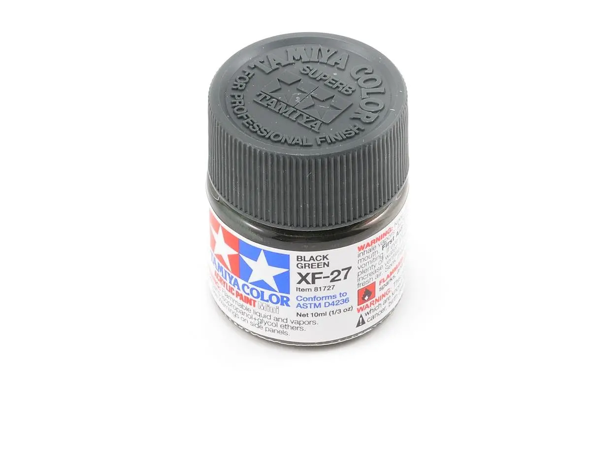 Tamiya Xf-27 Flat Black Green Acrylic Paint (10Ml) 1