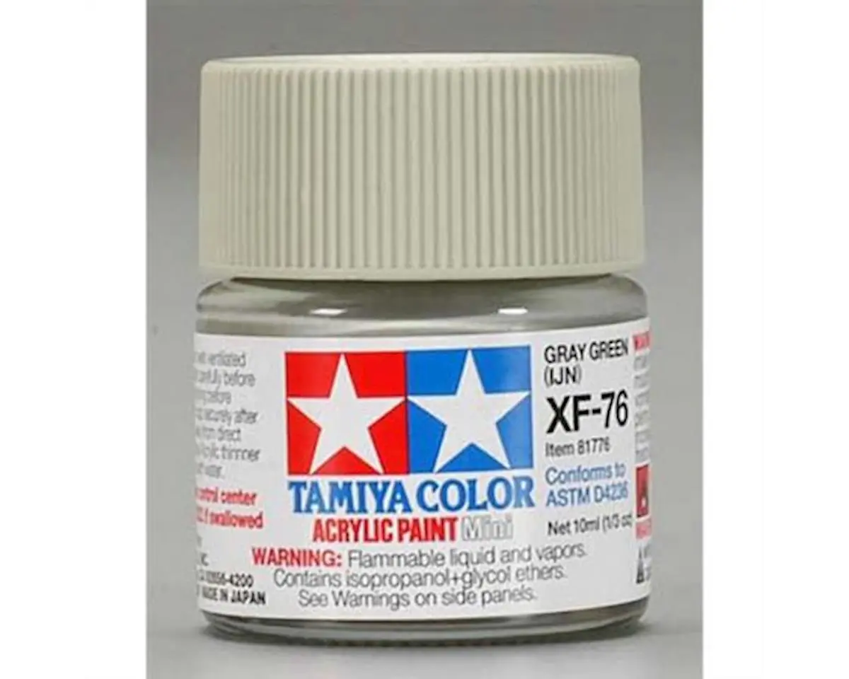Tamiya Xf-76 Flat Grey Green Acrylic Paint (10Ml) 1