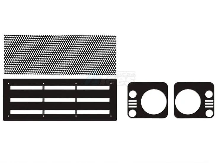 Team Dc 1:10 Metal Intercooler Cooling Protection Mesh And Protective Lampshade For Traxxas Trx4 Defender Djx-1051 (1Kit) Black For Traxxas Trx-4 1