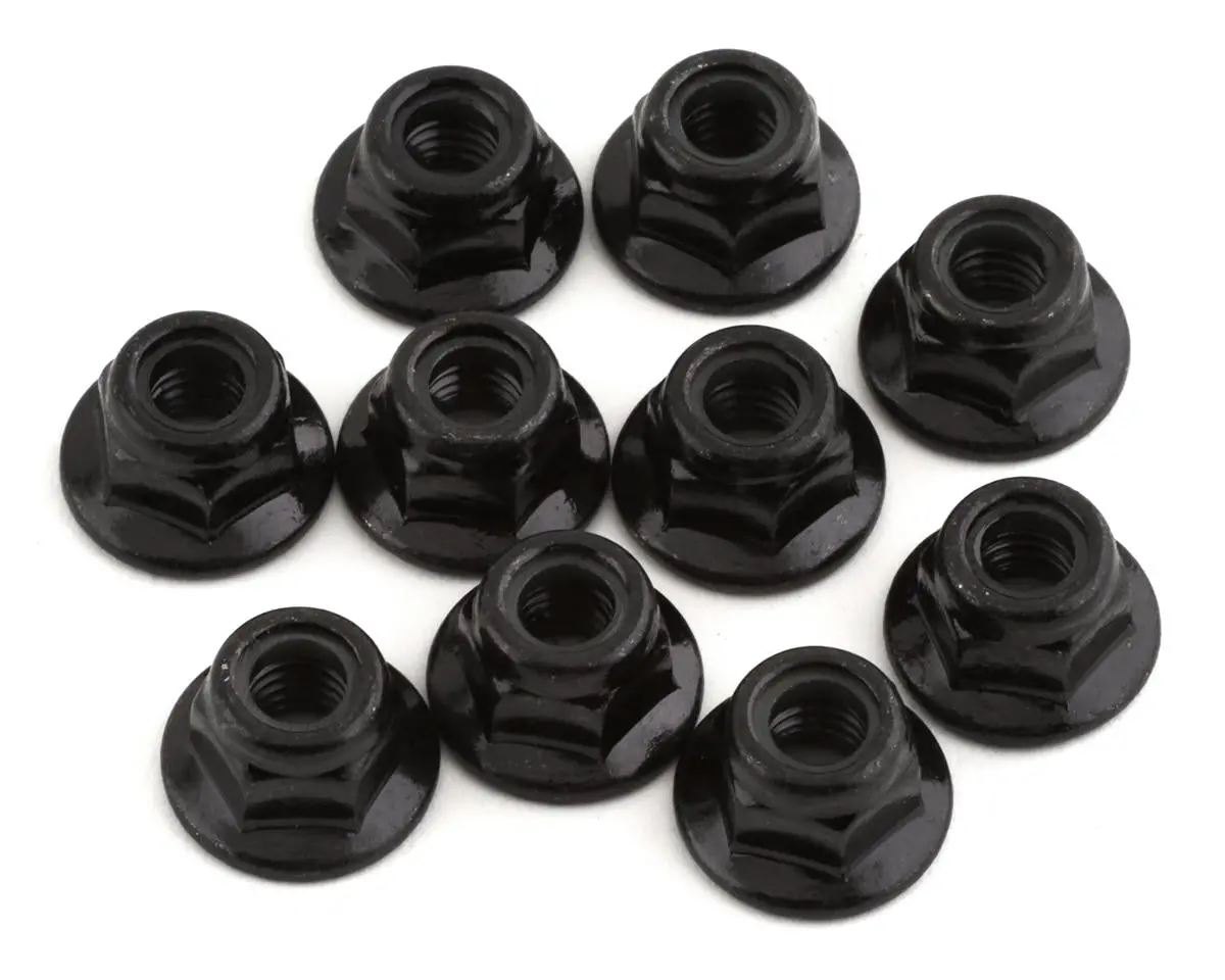 Tekno Rc 5Mm Flanged Locknuts (Black) (10) 1