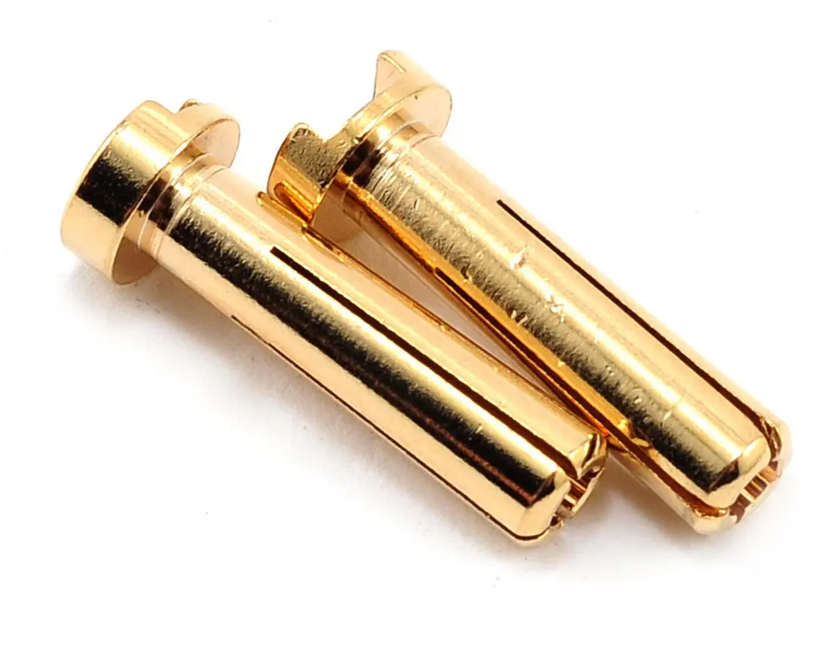 Tq Wire 4Mm Low Profile Male Bullet Connectors (Gold) (18Mm) (2) 1