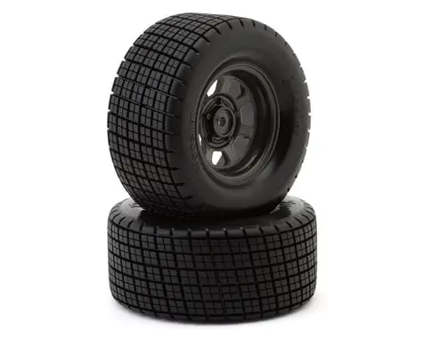 Traxxas Slash® Modified Hoosier® Dual Profile 2.2/3.0" Pre-Mounted Dirt Oval Tires (Grey) (2) (Rear) W/High-Density Foam Inserts 1