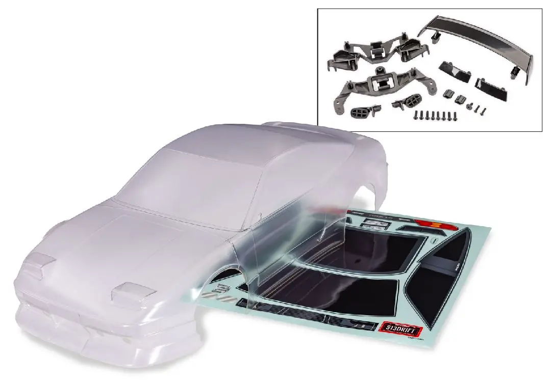 Traxxas Body, Nissan 240Sx (Clear, Trimmed, Requires Painting) 1