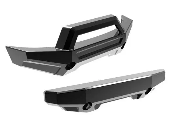 Traxxas Bumper, Front (1)/ Rear (1) (Black Chrome) 1