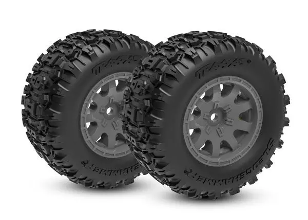Traxxas Tires & Wheels, Assembled (Charcoal Gray)(Rear)(2) 1