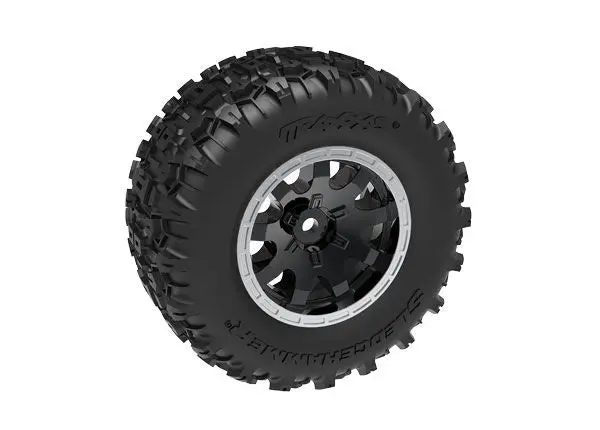 Traxxas Tires & Wheels, Assembled (Black/Satin Wheels (Rear)(2) 1