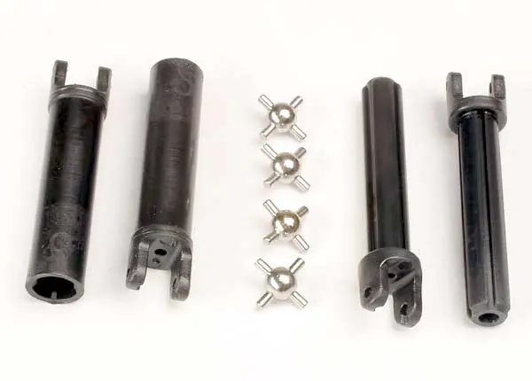 Traxxas Half Shafts, Long Truck (External-Splined (2) & Internal-Splined (2)/ Metal U-Joints (4) 1