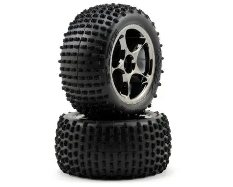 Traxxas Alias 2.2" Rear Pre-Mounted Tires (2) (Bandit) (Black Chrome) (Standard) 1