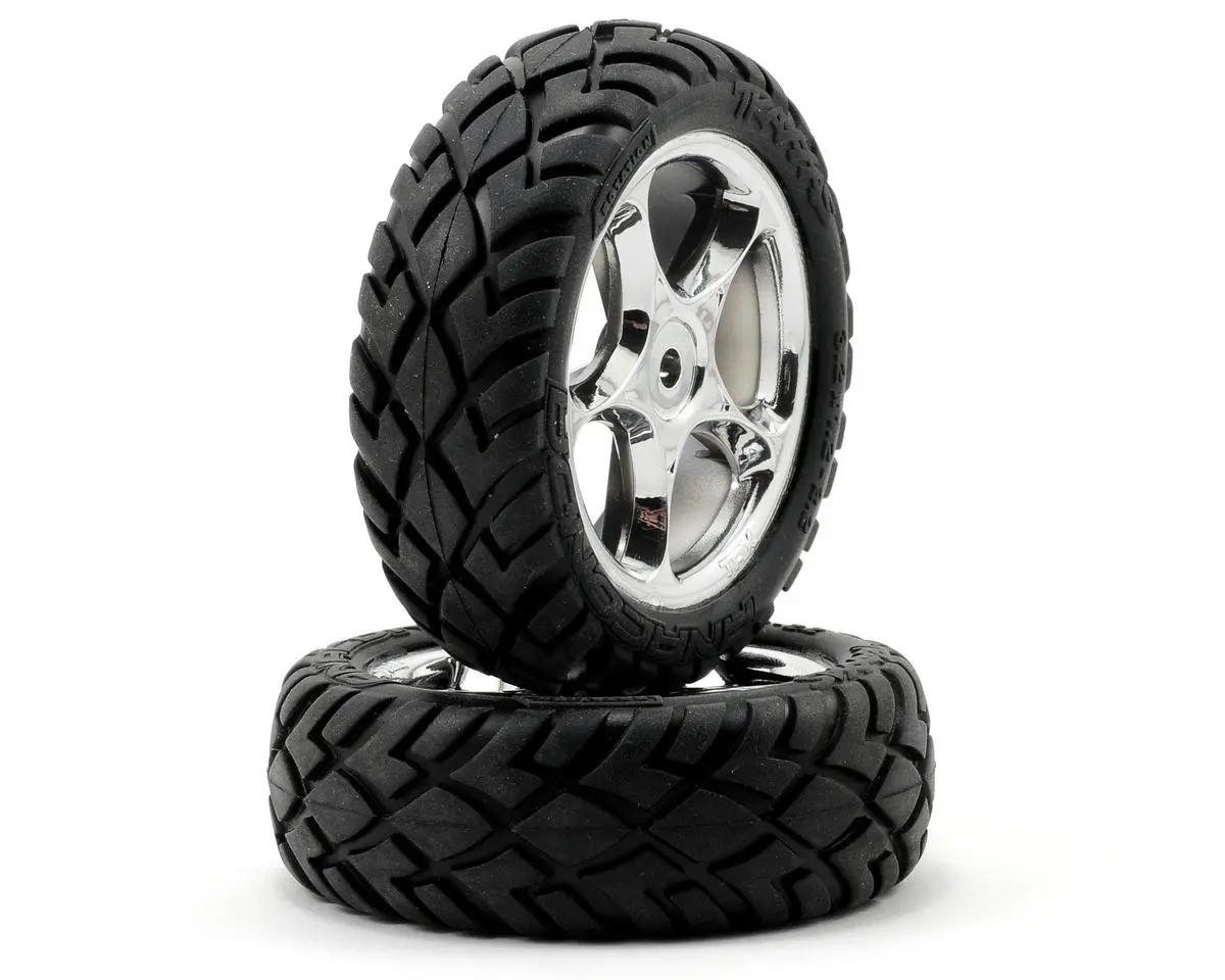 Traxxas Anaconda Front Tires W/Tracer 2.2" Wheels (2) (Chrome) (Standard) 1