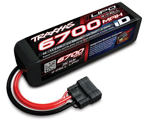 Traxxas 6700Mah 4S 14.8V 25C Lipo Id Plug Soft Case 178X50.5X45mm 1
