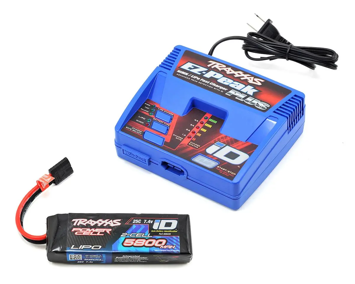 Traxxas Ez-Peak Multi-Chemistry Battery Charger (Tra2970) With 1X 5800Mah 7.4V 2Cell 25C Lipo Batteries (Tra2843x) 1
