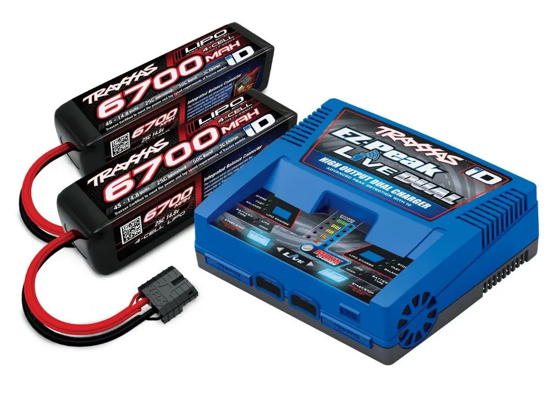 Traxxas Ez-Peak Dual Live 4S Completer Pack W/ 2 6700Mah Lipo's 1