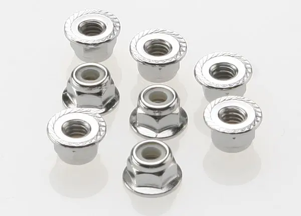 Traxxas 4Mm Steel Flanged Serrated Nylon Locknut (8) 1