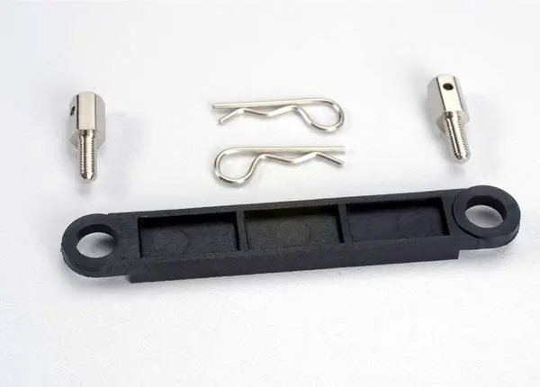 Traxxas Battery Hold Down Plate (Black)(2 Body Clips) 1