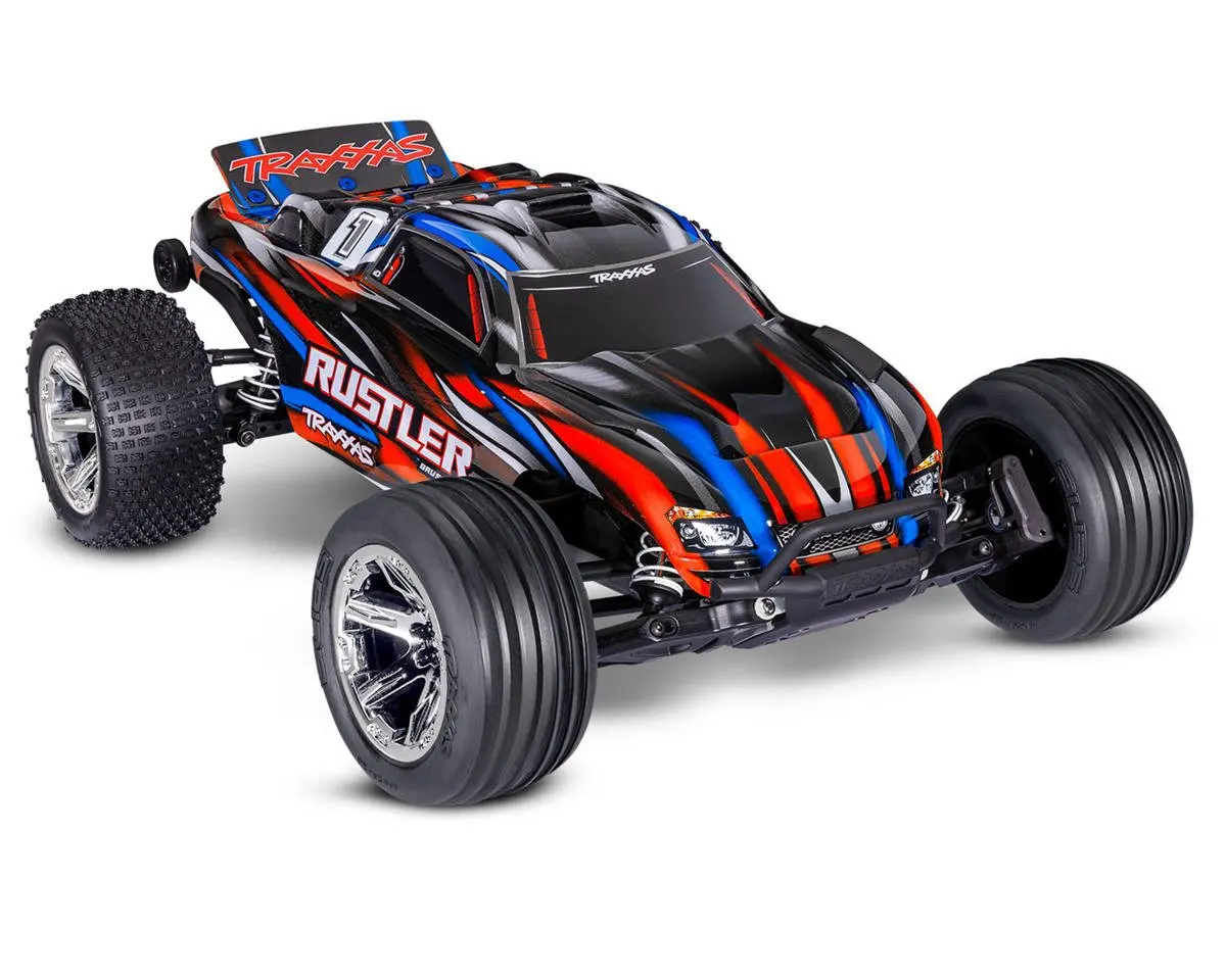 Traxxas Rustler Bl-2S Hd 1/10 Rtr 2Wd Brushless Stadium Truck (Red) W/Bl-2S Esc & Tq 2.4Ghz Radio 1