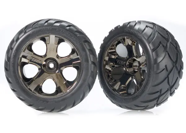 Traxxas Anaconda Tires W/All-Star Front Wheels (2) (Black Chrome) (Standard) 1