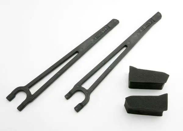 Traxxas Hold Downs, Battery, Left & Right (2)/ Foam Spacers (2) (Fits Standard Battery Packs) 1