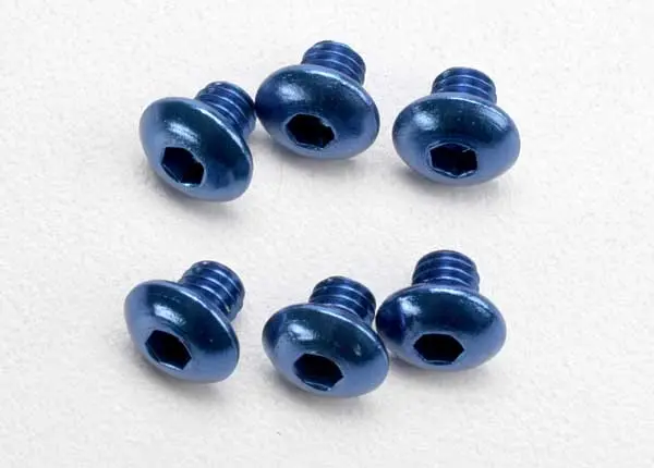 Traxxas 4X4mm Aluminum Button Head Screws (Blue) (6) 1