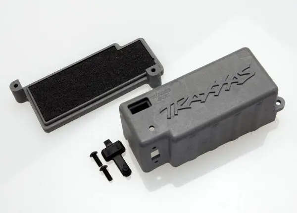 Traxxas Box, Battery (Grey)/ Adhesive Foam Chassis Pad/Charge Jack Plug (Rubber) 1