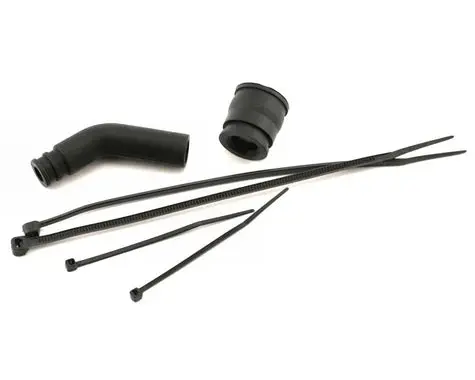 Traxxas Molded Pipe Coupler (Black) W/ Exhaust Deflecter & Long Cable Ties 1
