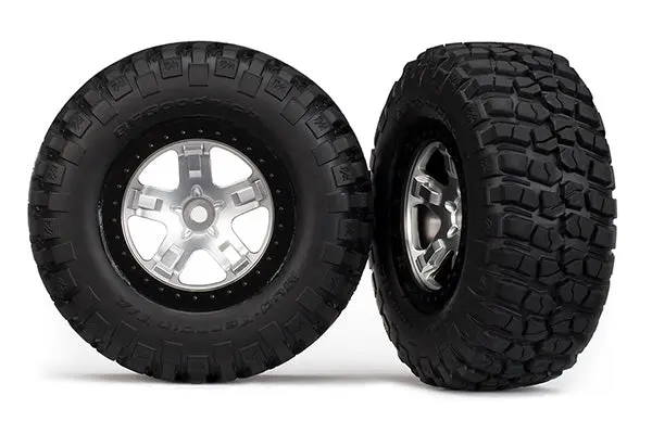 Traxxas Tires & Wheels, Assembled, Glued (Sct Satin Chrome, Blac 1