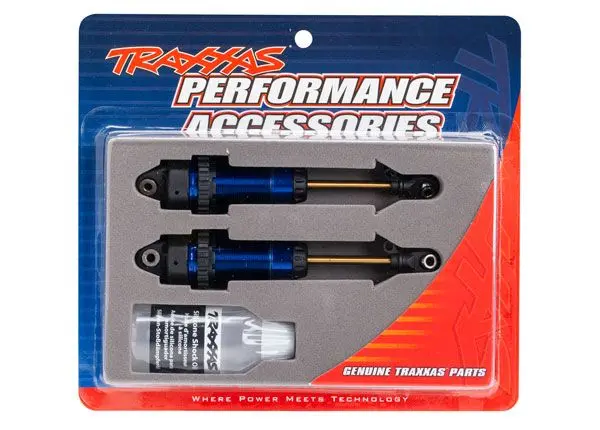 Traxxas Shocks, Gtr Xx-Long Blue-Anodized, Ptfe-Coated Bodies With Tin Shafts (Fully Assembled, Without Springs) (2) 1