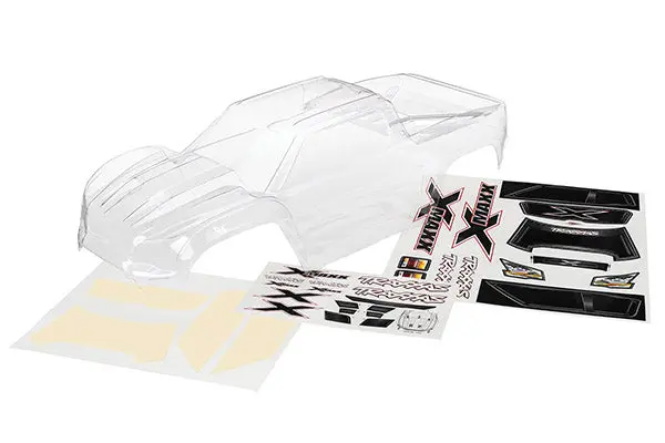 Traxxas Body, X-Maxx (Clear, Trimmed, Requires Painting)/ Window Masks/ Decal Sheet 1