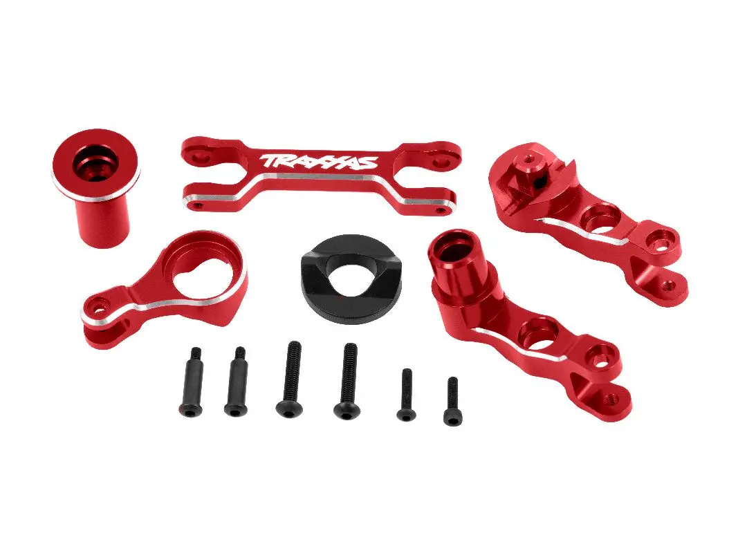 Traxxas Steering Bellcranks (L&R)/Draglink (6061-T6 Al Red) 1