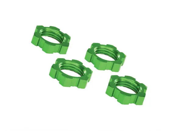 Traxxas Wheel Nuts, Splined, 17Mm, Serrated (Green-Anodized) (4) 1