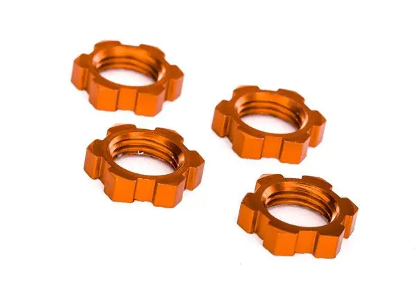 Traxxas Wheel Nuts, Splined, 17Mm, Serrated (Orange-Anodized) (4) 1