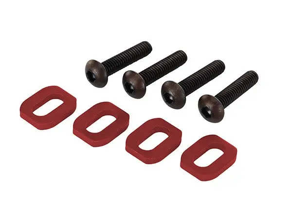 Traxxas Washers, Motor Mount, Aluminum (Red-Anodized) (4)/ 4X18mm Bcs (4) 1