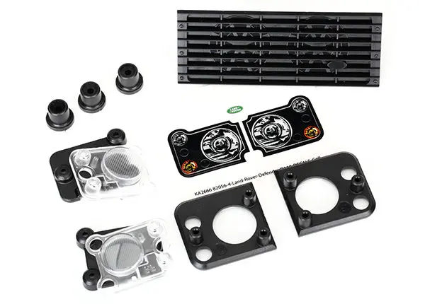 Traxxas Grill, Land Rover Defender/ Grill Mount (3)/ Headlight Housing (2)/ Lens (2)/ Headlight Mount (2) (Fits #8011 Body) 1