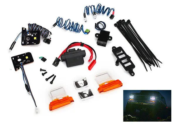 Traxxas Bronco Led Light Set, Complete With Power Supply (Contains Headlights, Tail Lights, Side Marker Lights, Distribution Block, And Power Supply) (Fits Tra8010 Body) 1