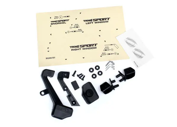 Traxxas Mirrors, Side (Left & Right)/ Snorkel/ Mounting Hardware 1