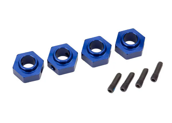 Traxxas Traxxas Wheel Hubs, 12Mm Hex, 6061-T6 Aluminum (Blue-Anodized) (4)/ Screw Pin (4) 1
