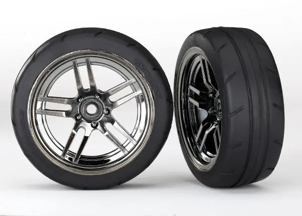 Traxxas Tires And Wheels, Glued Chrome, 1.9" Response Tires (F) 1